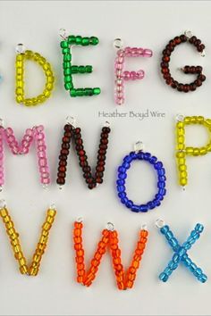 the letters are made out of beads