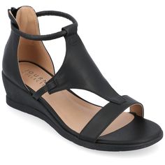 TRAYLE STANDARD WIDTH - Journee Collection Sandal Style, Low Heel Wedges, Summer Closet, Caged Sandals, Womens Sandals Wedges, Black Wedge Sandals, Only Shoes, Wide Fit Boots, Womens Wedges