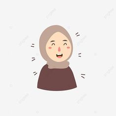 an emoticive woman wearing a headscarf, emotication, cartoon png and psd