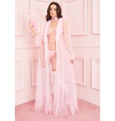 Sheer Fitted Party Robe, Pink Sheer Party Sleepwear, Sheer Robe For Wedding Night In Spring, Spring Wedding Night Sheer Robe, Spring Party Sheer Sleepwear, Sheer Party Sleepwear For Spring, Marabou Robe, Gown Queen, Sheer Robe