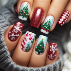 Simple Grinch Nails, Nail Fall, Art Noel, November Crafts, Nails Christmas, Nail Designs Spring