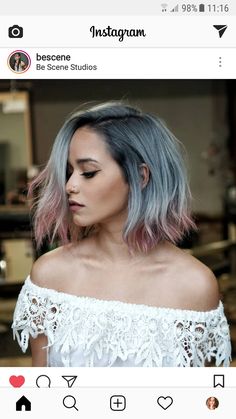 Titanium Hair Color, Medium Ombre Hair, Hair Color Crazy, Ombre Hair Color, Hair Colours, Colored Hair