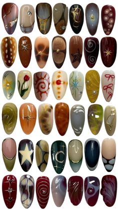 many different shapes and sizes of nail polishes