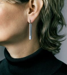 Unity Tandem Earrings Wearable Architecture, Black Concrete, Concrete Jewelry, Stainless Steel Rod, Concrete Color, Minimalist Contemporary, Jewelry Showcases, Meaningful Jewelry, Steel Rod