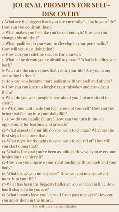 Unlock your true potential with these self-discovery journal prompts! Dive deep into your thoughts, and explore your emotions, these prompts will guide you on a journey to understanding yourself better   #journalprompts#gratitudejournal #journalprompts #gratefulmindset #dailygratitude #thankfulheart #gratitudepractice #journalingtemplates #starttoday #mindfulmoments Journal Prompts To Discover Yourself, Journal Prompts For Learning About Yourself, Journal Prompt For Self Discovery, Journey To Self Discovery, Journal Ideas Self Discovery, Journal Prompts Self Esteem, Journal Prompts To Understand Yourself, The Wizard Liz Journal Prompts, Journal Prompts Birthday