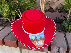 Kids Baby Toddler brown or red western hat. Hand lased all the around rim. Hat has an elastic band on the inside for a comfortable fit. The color and design of the hat band may vary. Perfect for Jessie or Woody custom. Rodeo Hat, Cowboy Rodeo, Western Hat, Western Hats, Hat Band, Western Cowboy, Baby Hats, Rodeo, Elastic Band