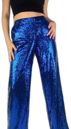 Disco Pants, Sequin Pants, Party Pants, Bell Bottom Pants, Vibrant Blue, Bell Bottom, Blue Pants, Pants Color, Quince