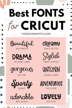 10 Best Fonts For Cricut Craft DIY Projects Best Cricut Fonts For Names, Cricut Lettering Fonts, Nametags Ideas, Cricut Fonts Free, Best Fonts For Cricut, Cute Cricut Projects, Free Cricut Fonts