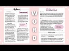 the word word is written in pink and white