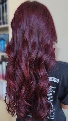 Full Burgundy Hair, Winter Hair Color Burgundy, Hair Color Ideas Wine Red, Bold Burgundy Hair, Light Red Violet Hair, New Hair Colors 2023 Fall, Red Velvet Hair Color Dark, Dark Wine Red Hair Burgundy, Cool Reds Haircolor