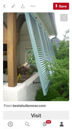 an instagramted photo of a house with shutters open