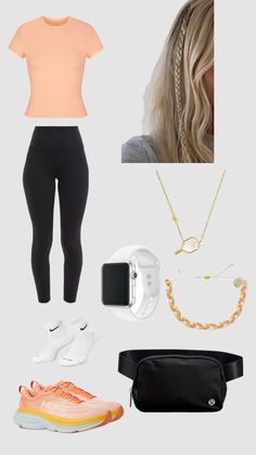 Orange outfit! 🧡 #like #likeitup #likeitup4more #likeandfollow #follow #orange #orangefit #athletic #hokas #pink #kendrascott #white Athletic School Outfits, Aesthetic Athletic Outfits, Orange Outfits, Walking Outfits, Mommy Outfits, Preppy Summer Outfits, Summer Outfits For Teens