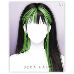 a woman with long black and green hair is shown in this digital painting style photo