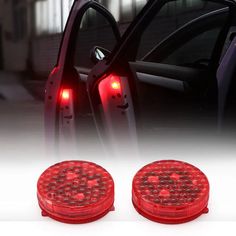 1 Pair Universal Wireless Car Door Warning Light - Sacodise shop Dim Light, Diy Cans, Light Energy, Strobe Lights, Dim Lighting, Diy Installation, Red Led, Energy Consumption, Night Lamps