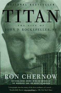 the book cover for titan by ron cherow, featuring an image of a man's face