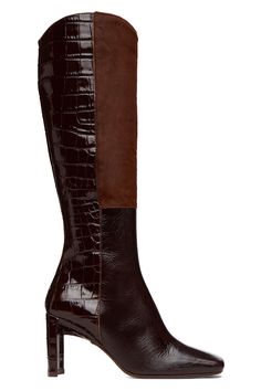 Miista: Brown Antonina Boots | SSENSE Suede Outfit, Boots Knee High, French Roast, Capsule Outfits, Pony Hair, Boots Knee, Chunky Boots, Fall 2024, Tall Boots