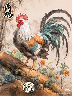 Chinese Zodiac, Birds, Chicken, Animals, Art