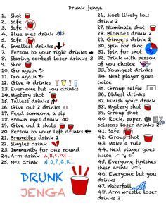 an image of a drink list with drinks in it and the words drunk jegga