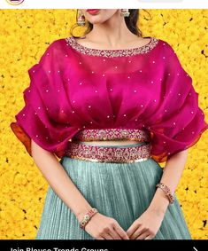 Lancha Designs Latest, 1pis Dress Long, Angrakha Style Blouse Design, Langa Jacket Models For Women, Lambadi Woman, Crop Top Stitching Ideas, Double Colour Blouse Design, Unique Saree Blouse Styles, Katpadar Saree Blouse Design