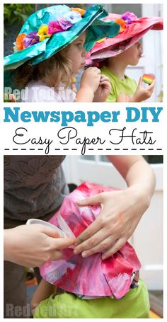 newspaper diy easy paper hats for toddlers to make with the kids at home