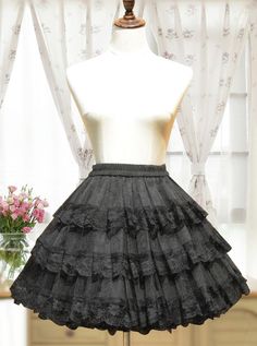 Black Ruffled Skirt For Cosplay, Black Tiered Skirt For Cosplay, Gothic Ruffled Mini Skirt For Cosplay, Black Skirt With Attached Cancan For Costume, Black Costume Skirt With Attached Cancan, Gothic Ruffled Mini Skirt For Halloween, Black Skirt With Attached Cancan For Costume Party, Black Mini Skirt For Costume, Black Ruffled Full Skirt Petticoat