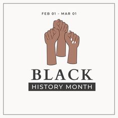 black history month poster with hands raised in the air