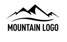 the mountain logo is black and white