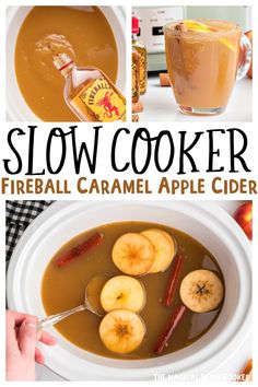 this slow cooker fireball caramel apple cider recipe is so delicious and easy to make