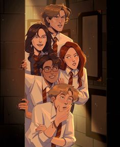 CREDIT : guine_evere (INSTAGRAM) Peter Pettigrew Fan Art, Remus Lupin Art, Remus Lupin Fan Art, Lily Evans Potter, Gryffindor Aesthetic, Marauders Fan Art, Harry Potter Illustrations, All The Young Dudes, Harry Potter Marauders