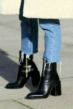 2019 New Black Thick with short boots Martin boots G2540 · Eoooh❣❣ · Online Store Powered by Storenvy High Heel Ankle Boots Jeans, Fall 2022 Black Shoes, Casual Black Boots Womens, Street Style Jeans, Thigh High Heels, High Heels Boots, Womens Shoes High Heels, Boot Pumps