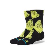 Stance Kids Grinch Crew Socks  -  Medium / Black Street Accessories, Mr Grinch, Sell Shoes, Christmas Tale, Stance Socks, Lower Leg, Boys Accessories, The Grinch, Kids Socks