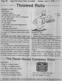 an old newspaper advertisement for the pasta house company