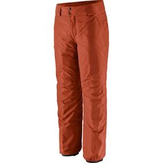 an orange snowboard pant on a white background