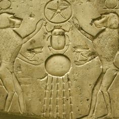 an ancient bask with two men and a star on it's head, surrounded by other figures