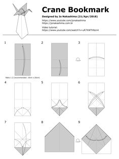 how to make an origami crane bookmark step by step instructions for beginners