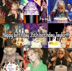 the collage shows photos of taylor and taylor's birthday