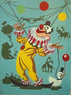 an image of a clown with balloons in the air