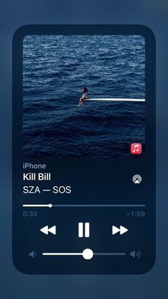 an iphone screen with the music player on it