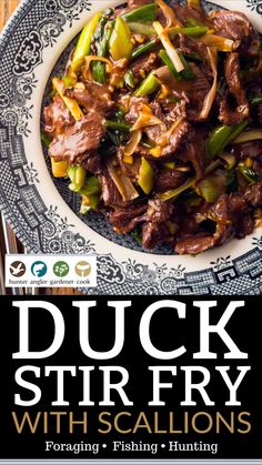 the cover of duck stir fry with scallions