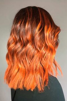 Arctic Fox Ginger Hair, Orange Hairstyle, Orange Balayage, Orange Ombre Hair, Rapunzel's Tower, Hair Color 2017, Dark Ombre Hair, Black Hair Ombre, Trendy We Fryzurach