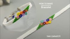 two bracelets made out of lego beads on a white surface with the words how to make bracelet