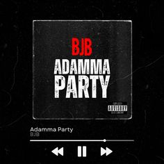 the album cover for'abama party'is shown in black and white, with red