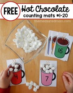 Counting cards are an easy prep, fun way to help kids practice number sequence, one-to-one correspondence, number recognition and {of course} counting! These 15 counting cards are our favorite freebies from across the web. They’re creative, engaging and hands-on. A perfect combo for some serious counting fun. Kids will love adding eyeballs to a batch of colorful monster counting cards. … Winter Themed Math Activities, Counting Mats, Worksheets Kindergarten, Winter Classroom, Winter Math, Prek Math, Winter Preschool, Math Activity, Preschool Christmas