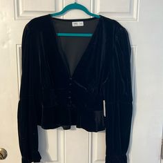 Velvet V-Neck Top. New With Tags. Never Worn. V Neck Tops, Outfit Inspirations, Top Blouse, Blouses, Style Inspiration, Womens Tops, Velvet, V Neck, Tags