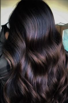 Bombshell Balayage, Balayage Hair Color Ideas, Balayage Hair Color, Black Hair Balayage, Dark Brunette Hair, Color Balayage, Brunette Balayage Hair, Long Hair Color