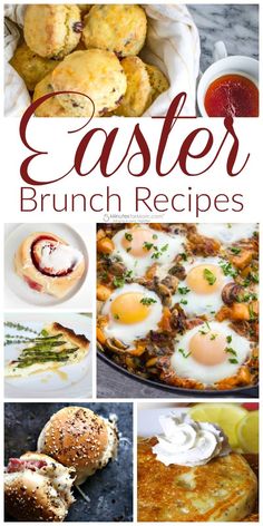 an easter brunch recipe collage with eggs