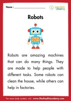 a robot with the words robots are amazing machines that can do many things