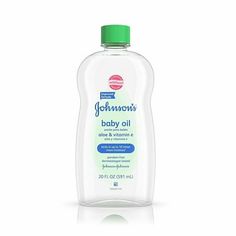 a bottle of johnson's baby oil on a white background