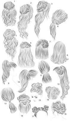 the different hairs styles and how to draw them