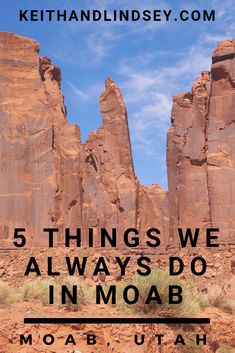 the words 5 things we always do in moab